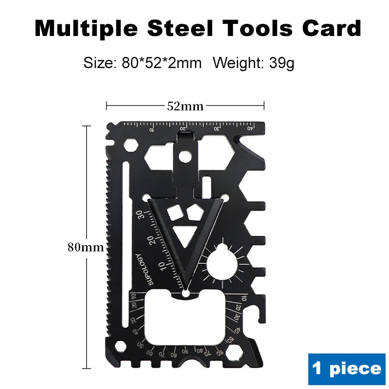 18-in-1 Stainless Steel EDC Multi-Tool Card