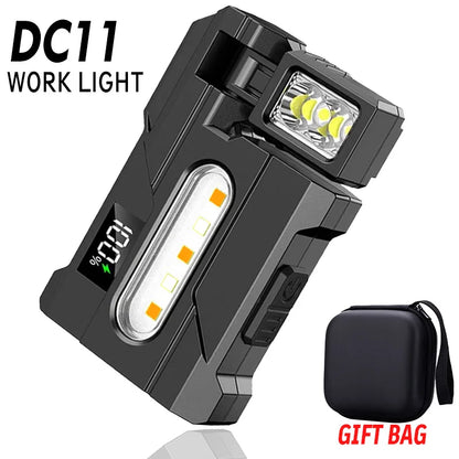 EDC Mini Rechargeable LED Flashlight with Magnetic Base & Clip