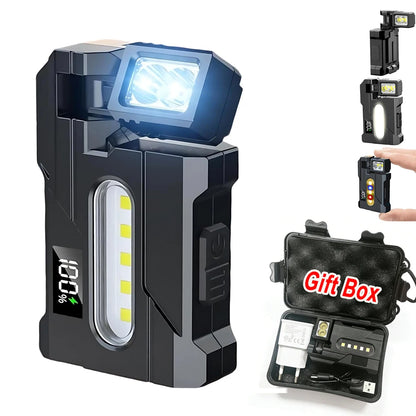 EDC Mini Rechargeable LED Flashlight with Magnetic Base & Clip