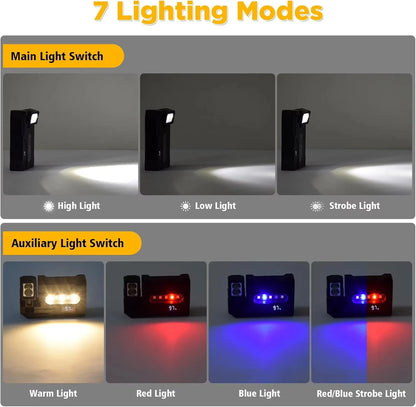 EDC Mini Rechargeable LED Flashlight with Magnetic Base & Clip