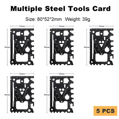 18-in-1 Stainless Steel EDC Multi-Tool Card