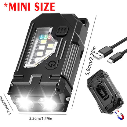 EDC Mini Rechargeable LED Flashlight with Magnetic Base & Clip