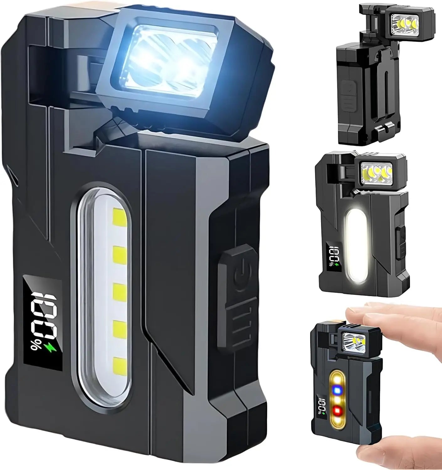EDC Mini Rechargeable LED Flashlight with Magnetic Base & Clip