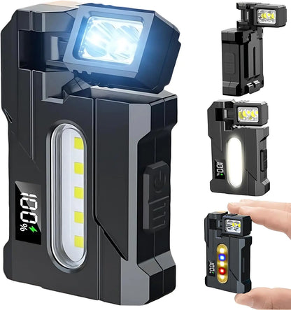 EDC Mini Rechargeable LED Flashlight with Magnetic Base & Clip
