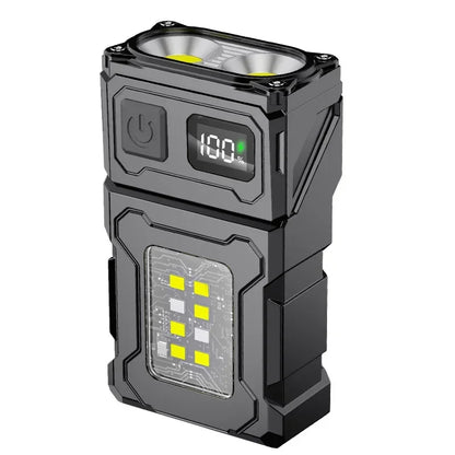 EDC Mini Rechargeable LED Flashlight with Magnetic Base & Clip