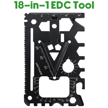 18-in-1 Stainless Steel EDC Multi-Tool Card