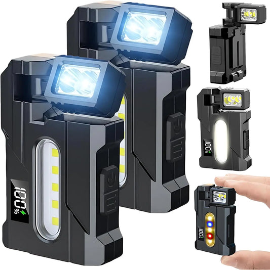 EDC Mini Rechargeable LED Flashlight with Magnetic Base & Clip