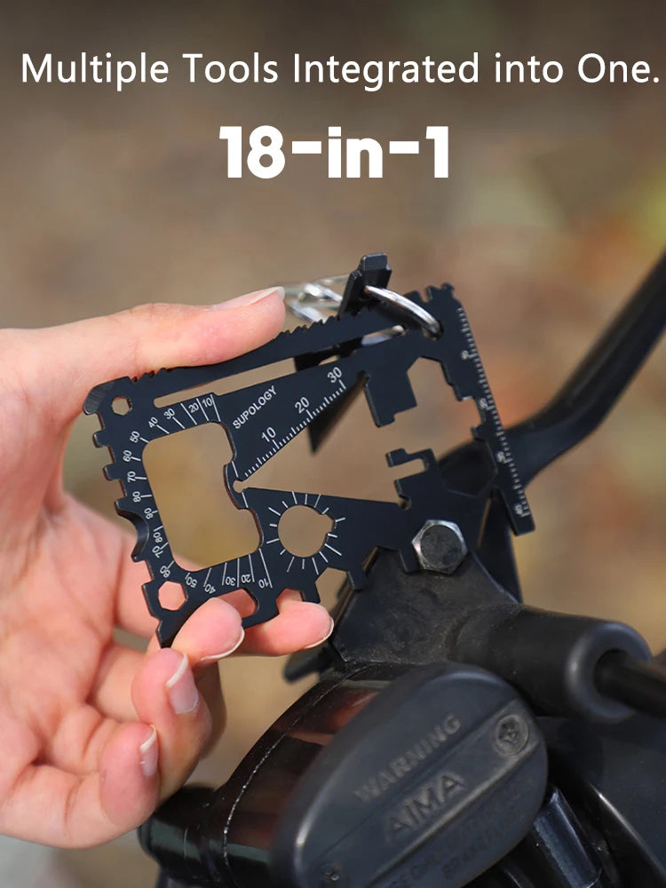 18-in-1 Stainless Steel EDC Multi-Tool Card