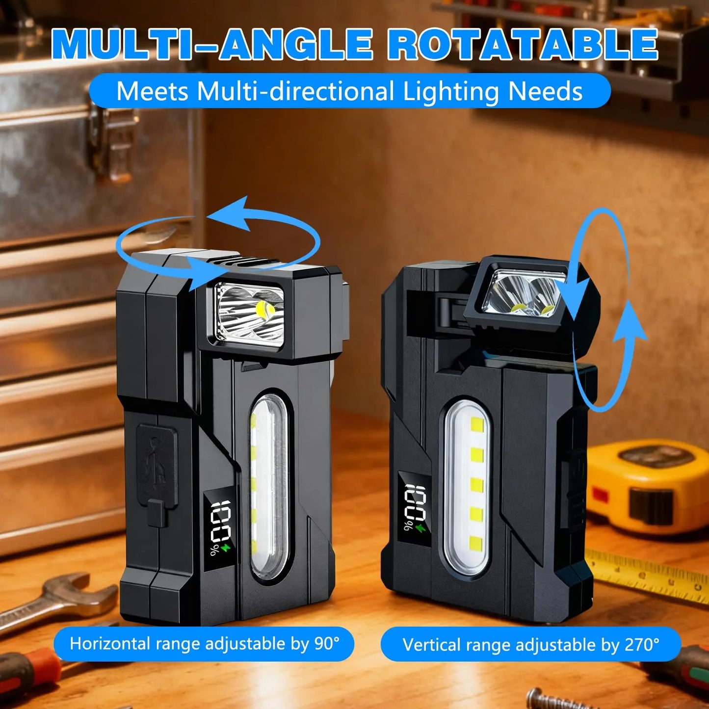 EDC Mini Rechargeable LED Flashlight with Magnetic Base & Clip