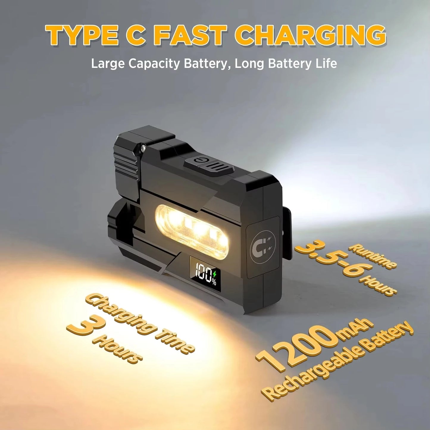 EDC Mini Rechargeable LED Flashlight with Magnetic Base & Clip