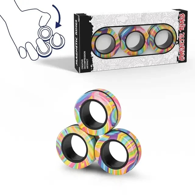 Magnetic Fidget Spinner Rings – Set of 3