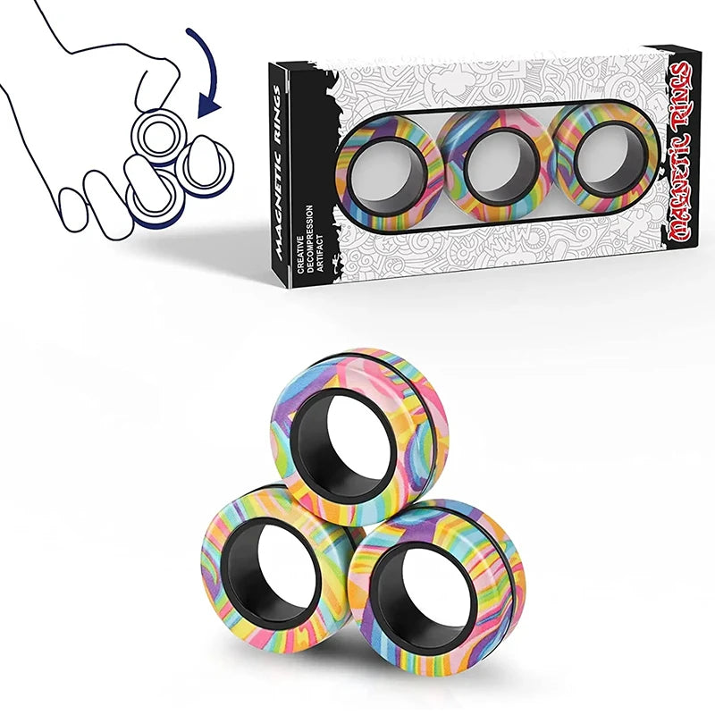 Magnetic Fidget Spinner Rings – Set of 3