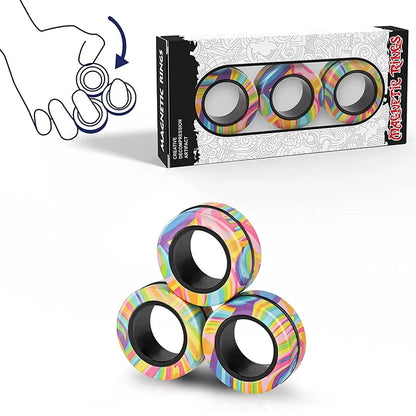 Magnetic Fidget Spinner Rings – Set of 3